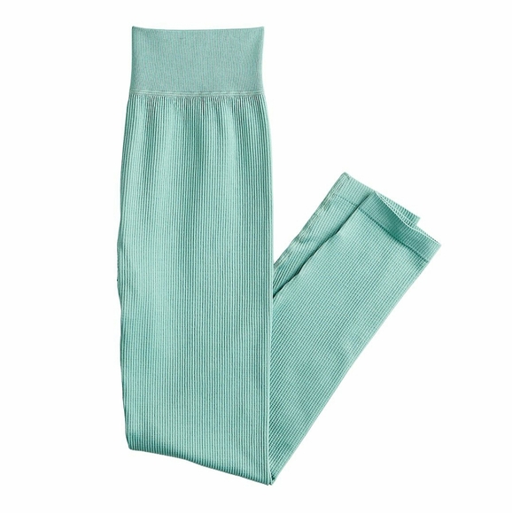 Sexy High Waist Spandex Tights Pastel Mint Stretchy Bodycon Pants Gym Yoga - Picture 3 of 10